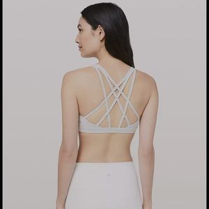 lululemon athletica Light Gray Strappy Crop Sports Bra